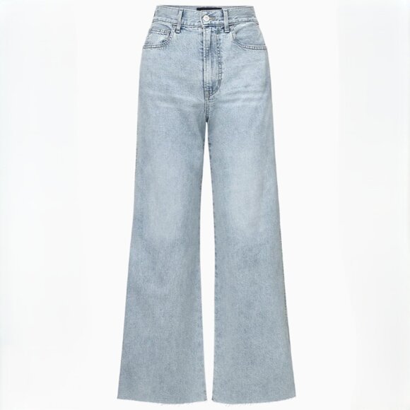 Veronica Beard Taylor Cropped High Rise Wide Jeans in Pale Stone - Size 29 (NWT) - Picture 1 of 13